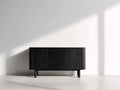 Dielenschränke aus Holzwerkstoff 140x42x78 cm - Schwarz - 2 Türen und 2 Schubladen