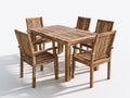 Garten Essgarnituren Holz 150x90x75 cm - Naturbraun - modernes Gartenset mit 5 Stühlen