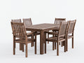 Garten Essgarnituren aus Massivholz 150x90x75 cm - Braun - 7-teilig mit 6 Stühlen