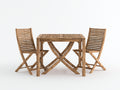 Garten Essgarnituren aus Holz 120x70x75 cm - Naturbraun - rechteckiger Tisch mit 2 Klappstühlen