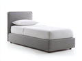 Einzelbett Polsterbett 200x90x100 cm - Grau und Schwarz - modernes Design mit Stoffbezug