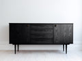 Dielenschränke Holzwerkstoff 160x40x80 cm - Schwarz-Gold - Moderner Flurschrank mit Türen und Schubladen