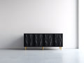 Dielenschränke aus Holzwerkstoff 180x40x70 cm - Schwarz-Gold - strukturierte Front mit Metallbeinen