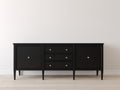 Dielenschränke aus Holzwerkstoff 160 x 40 x 80 cm - Schwarz - 2 Türen und 3 Schubladen - klassisches Design für den Flur